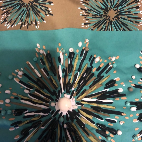 Carlisle Beaded Green and Tan Skirt - Picture 2 of 5